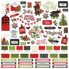   Matrica 12" (30 cm), Cardstock Stickers / Simple Stories Simple Vintage Christmas Lodge (1 ív)