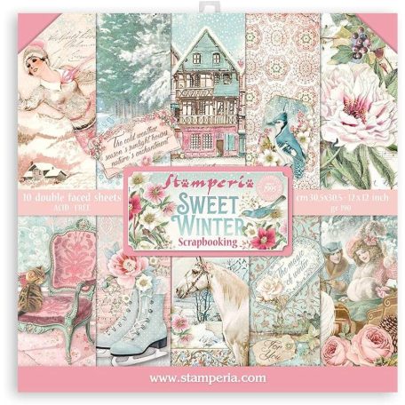 Stamperia Scrapbook papírkészlet 12" (30 cm) - Sweet winter - Paper Pack (10 ív)