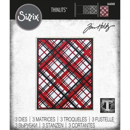 Vágósablon 666068, Layered Plaid Tim Holtz/ Sizzix Thinlits Die Set (1 csomag)