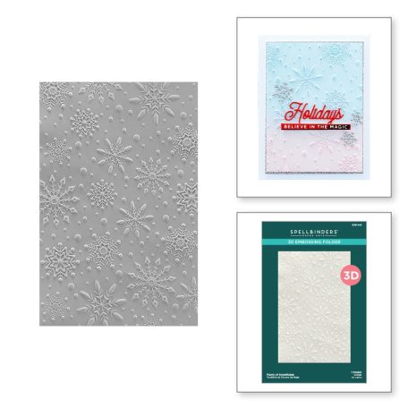 Spellbinders 3D Domborító mappa Flurry of Snowflakes 3D Embossing Folder (1 db)