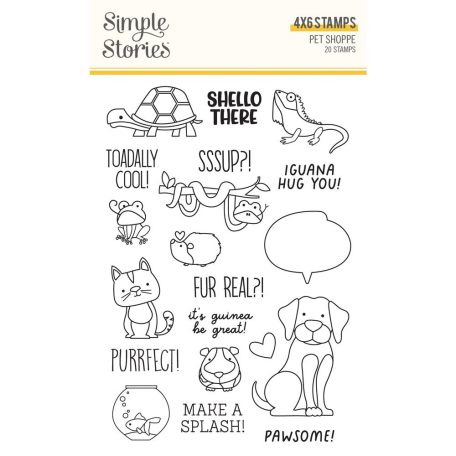 Szilikonbélyegző , Clear Stamps / Simple Stories Pet Shoppe (1 csomag)