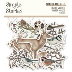   Kivágatok , Woodland Bits & Pieces / Simple Stories Simple Vintage Winter Woods (1 csomag)