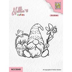   Nellie's Choice Szilikonbélyegző - Gnom with Easter Basket - Clear Stamps (1 csomag)