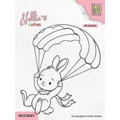   Nellie's Choice Szilikonbélyegző - Parachuting Bunny - Clear Stamps (1 csomag)