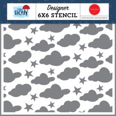   Carta Bella Stencil 6" (15 cm) - Stencil - Cool Clouds And Stars - Little Boy (1 csomag)