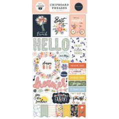   Carta Bella Chipboard 6"X12" - Chipboard Phrases - Here There And Everywhere (1 ív)