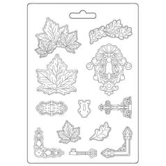   Stamperia Öntőforma A4 - Magic Forest - Leaves, Locks - Stamperia Soft Mould (1 db)