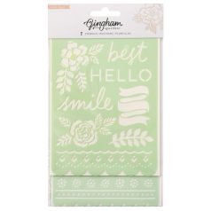   American Crafts Stencil  - Crate Paper - Gingham Garden -  - Stencils (1 csomag)