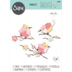   SIZZIX vágósablon, bélyegzővel 666247 - Painted Birds - Thinlits Die Set  (1 csomag)