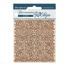   Stamperia Chipboard 14x14 cm - Vintage Library - Decorative Chips (1 ív)