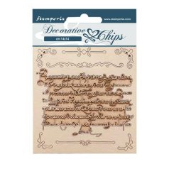   Stamperia Chipboard 14x14 cm - Vintage Library - Decorative Chips (1 ív)