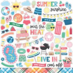   Echo Park Matrica 12" (30 cm) -  Cardstock Stickers - Sun Kissed (1 ív)