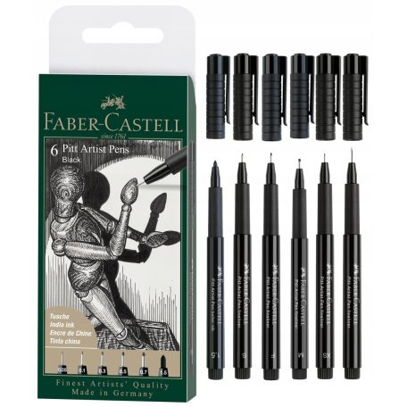 Faber-Castell Pitt tűfilc készlet - black - Pitt Artist Pen (6 db)