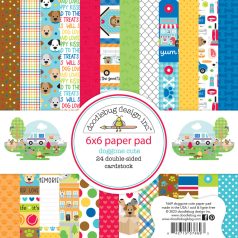   Doodlebug Design Papírkészlet 6" (15 cm) - Doggone Cute - Kétoldalas - Paper Pad (24 lap)