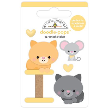 Doodlebug Design Díszítőelem  - Pretty Kitty - Playful Pals - Doodle-Pops (1 db)