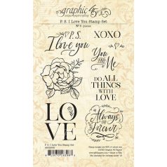   Graphic 45 Szilikonbélyegző P.S. I Love You - Stamp Set (1 csomag)