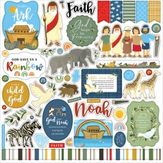   Echo Park Matrica 12" (30 cm) -  Cardstock Stickers - Bible Stories: Noah's Ark (1 ív)