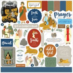   Echo Park Matrica 12" (30 cm) -  Cardstock Stickers - Bible Stories: Daniel and the Lions Den (1 ív)