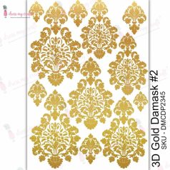   Dress My Craft Transzfer fólia A4 - 3D Gold Damask #2 - Transfer Me (1 db)