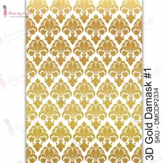   Dress My Craft Transzfer fólia A4 - 3D Gold Damask #1 - Transfer Me (1 db)