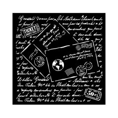   Stamperia Vastag stencil 18x18 cm - Around the World - World Letters - Thick Stencil  (1 ív)