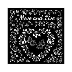   Stamperia Vastag stencil 18x18 cm - Sunflower Art - Move And Live Heart - Thick Stencil  (1 ív)