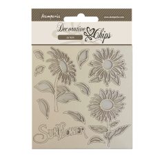   Stamperia Chipboard 14x14 cm - Sunflower Art - Sunflowers - Decorative Chips (1 ív)