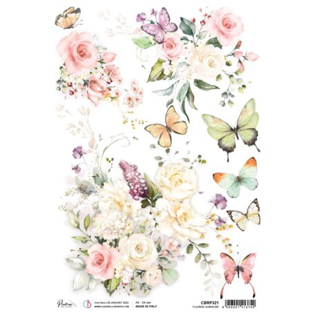 Ciao Bella Rizspapír A4 - Flourish surround - Blooming - Rice Paper (1 ív)