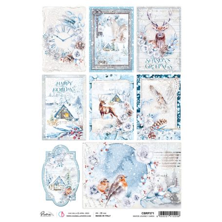 Ciao Bella Rizspapír A4 - Winter Journey cards - Winter Journey - Rice Paper (1 ív)