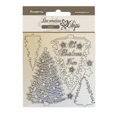   Stamperia Chipboard 14x14 cm - Christmas - Christmas Tree - Decorative Chips (1 ív)