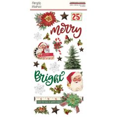   Simple Stories Chipboard matrica  - Chipboard Stickers  - Simple Vintage Dear Santa (1 ív)