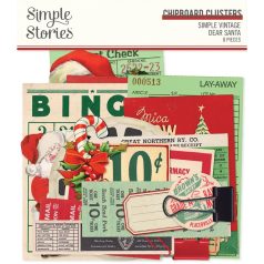   Simple Stories Chipboard  - Chipboard Clusters - Simple Vintage Dear Santa (1 csomag)