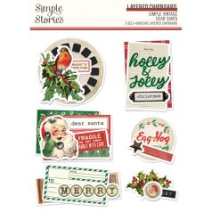   Simple Stories Chipboard  - Layered Chipboard - Simple Vintage Dear Santa (1 csomag)