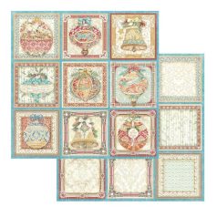   Stamperia Scrapbook papír 12" (30 cm) - Christmas Greetings - Tags - Paper Sheets (1 ív)