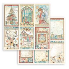   Stamperia Scrapbook papír 12" (30 cm) - Christmas Greetings - 6 Cards - Paper Sheets (1 ív)