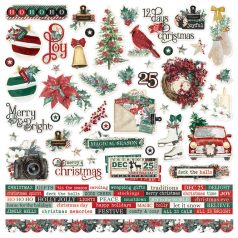   Simple Stories Matrica 12" (30 cm) - Cardstock Stickers - Simple Vintage 'Tis The Season (1 ív)