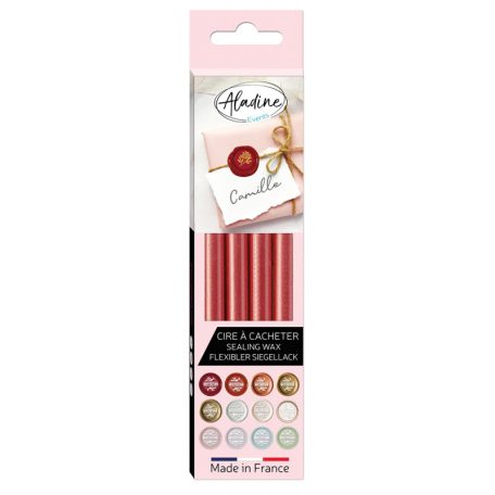 Aladine Gyöngyház piros pecsétviasz rúd - Pearly Red - Wax Stick (4 db)