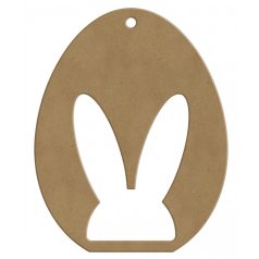   Gomille MDF dekoráció 6 mm - Tojás - Egg Rabbit 7,9x10cm  - Wood decoration (1 db)