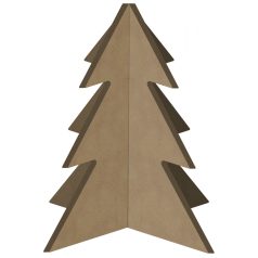   Gomille MDF dekoráció 6 mm - Karácsonyfa 3D - Christmas Tree 3D 10x13cm - Wood decoration (1 db)