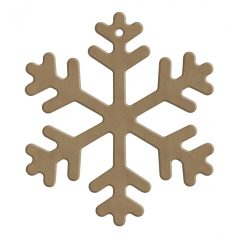   Gomille MDF dekoráció 6 mm - Hópehely - 12x13cm Snowflake (with hole) - Wood decoration (1 db)