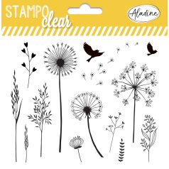   Aladine Szilikonbélyegző - Fű Virágok - Grass Flowers - Clear Stamps (1 csomag)