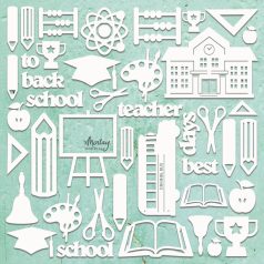   Mintay Papers Chipboard 12" (30 cm) - Decor - School - Mintay Chippies (1 ív)