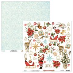   Mintay Papers Scrapbook papír 12" (30 cm) - Kivágóív - ElementsWhite Christmas (1 lap)