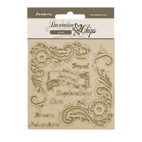 Stamperia Chipboard 14x14 cm - Songs of the Sea - Journal - Stamperia Decorative Chips (1 ív)