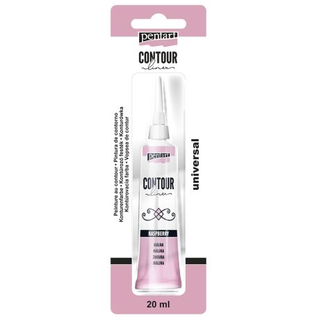 Pentart Kontúrozó festék gyöngyház 20 ml - málna - Contour Liner (1 db)