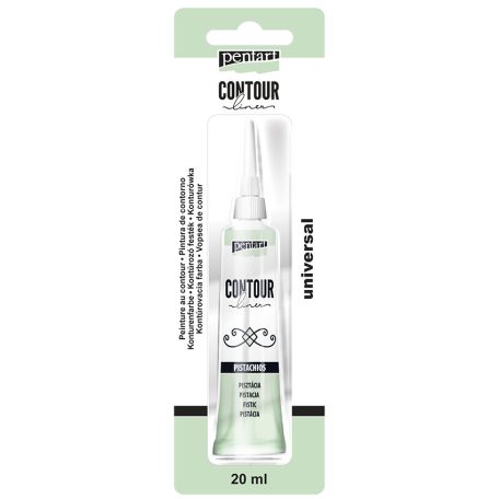 Pentart Kontúrozó festék gyöngyház 20 ml - pisztácia - Contour Liner (1 db)