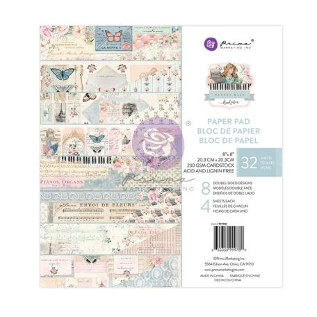 Prima Marketing Scrapbook papírkészlet 8" (20 cm) - French Blue - Paper Pad (32 lap)