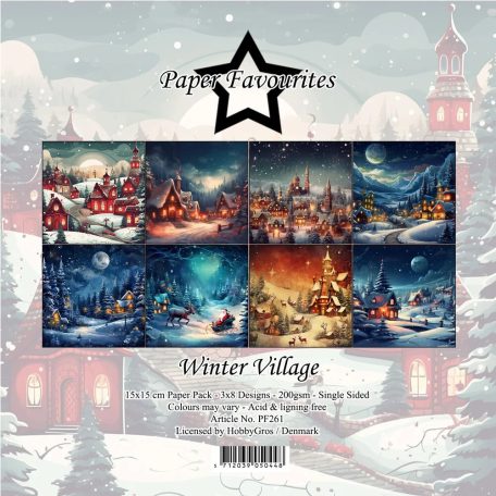 Paper Favourites Scrapbook papírkészlet 6" (15 cm) - Winter Village - Paper Pack (24 ív)