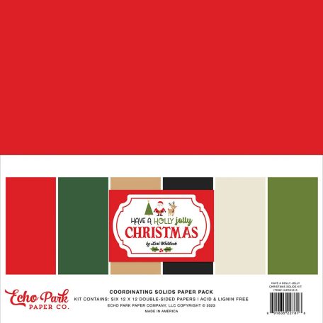 Echo Park Papírkészlet 12" (30 cm) - Coordinating Solids Paper Pack - Have A Holly Jolly Christmas (6 lap)