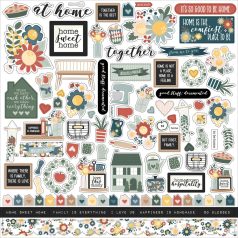   Echo Park Matrica 12" (30 cm) - Cardstock Stickers - Good To Be Home (1 ív)